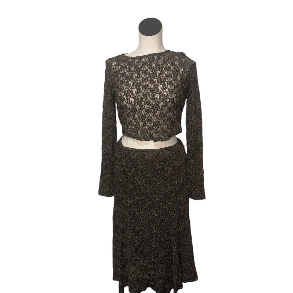 NWOT Free People women's Laney Long Sleeved Set Olive Green